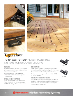 TC-G and TC-120 Hidden Fastening Systems for Grooved Decking